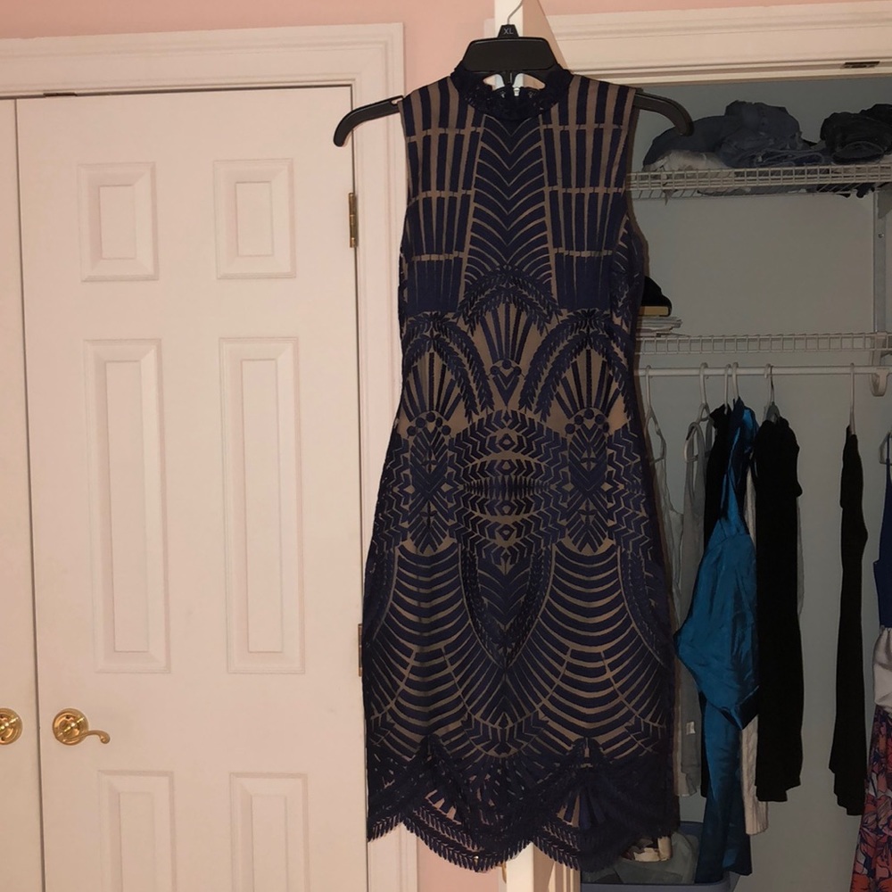 Nude Underlined fitted Dress